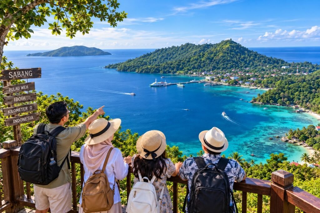 Keluarga Muslim menikmati wisata Aceh dan Pulau Sabang