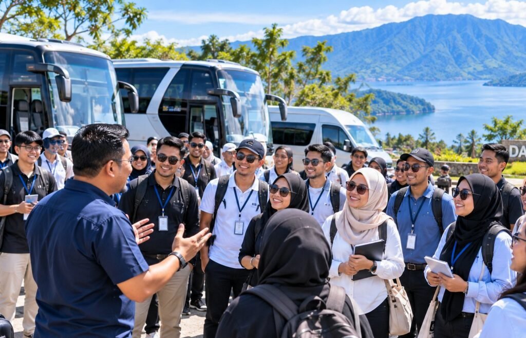 Rombongan corporate dan study tour dalam perjalanan group